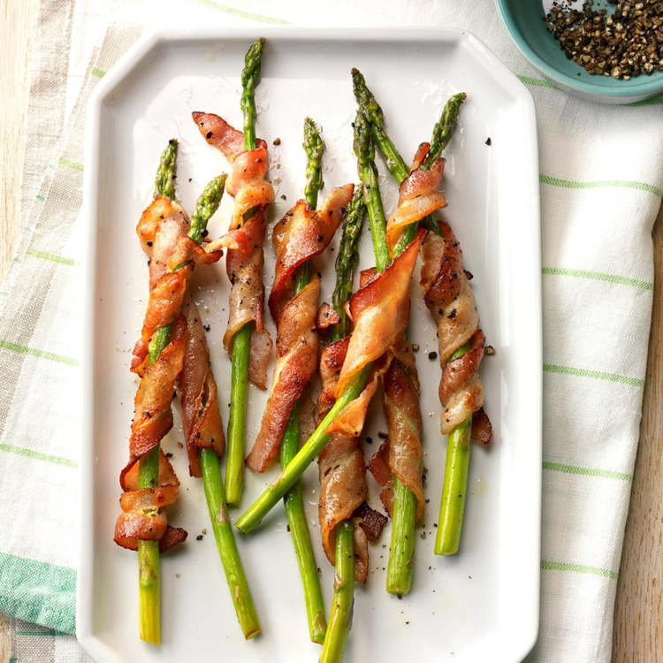 Spargel grillen vegan Bacon Rezept Gemüse Beilagen gesund kalorienarm Abendessen