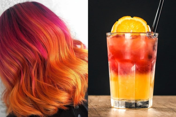 Tequila Sunrise Haarfarbe Frisurentrends Sommerb 2020 langer Bob Haarschnitt