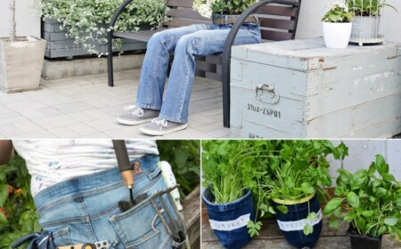 Upcycling von Jeans für den Garten - Ideen für Blumen und Gartenwerkzeug