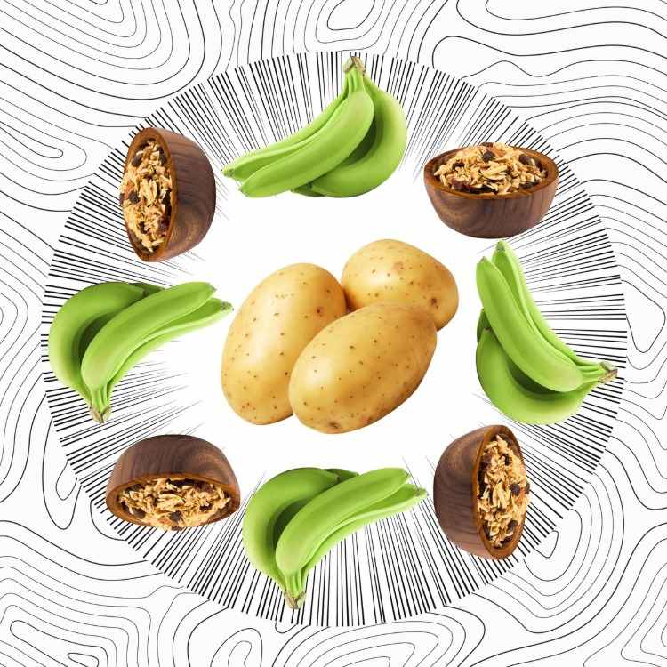 abnehmen mit resistenter stärke lebensmittel kombinieren wie grüne bananen kartoffelstärke und hafer