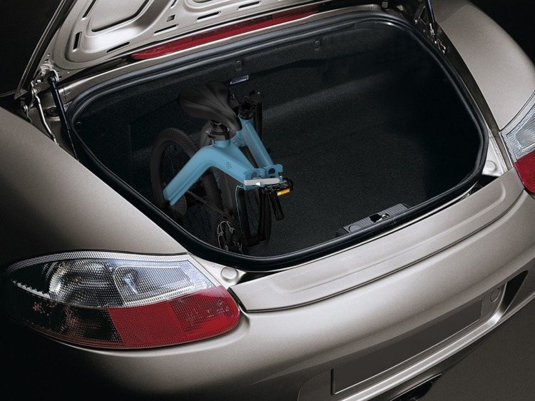 folding bike compact in the trunk of a car folded e-bike fiido d11
