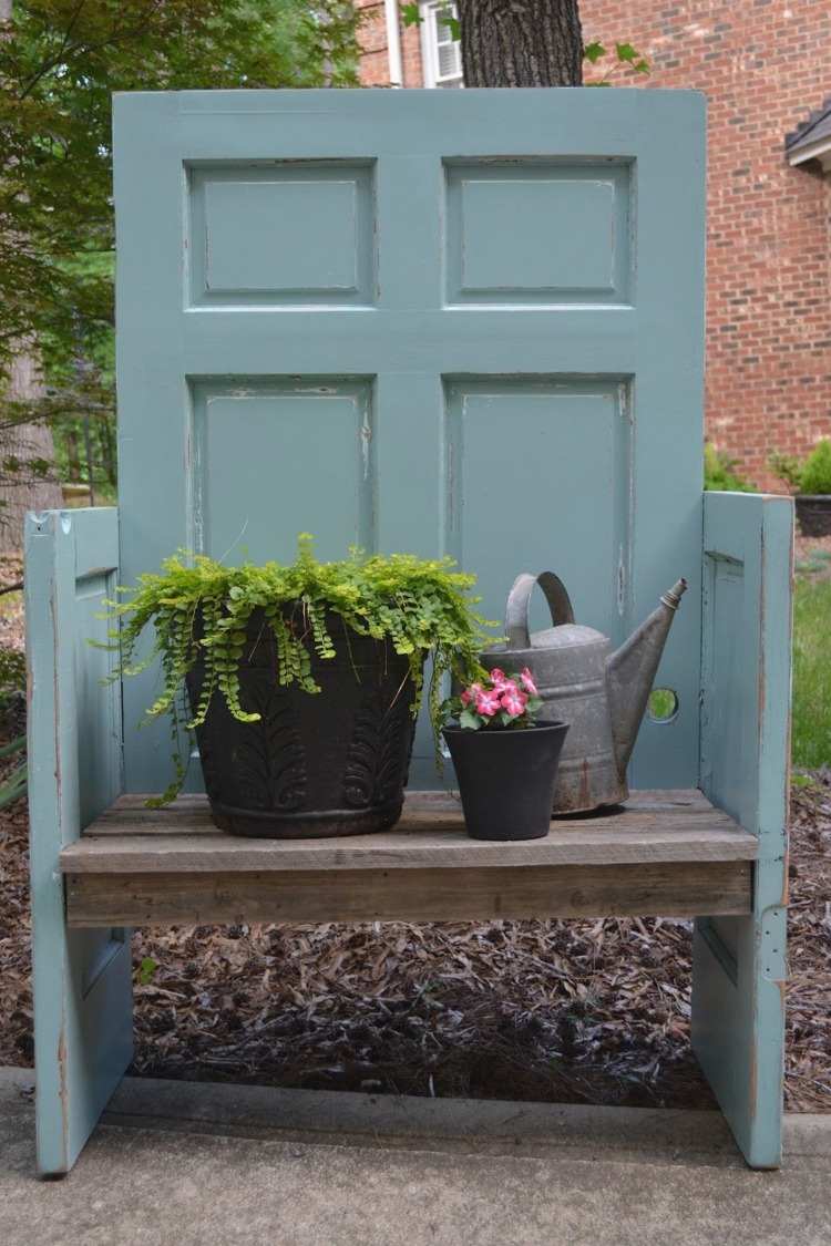 Turn creative ideas for old doors into banks and integrate them into garden design