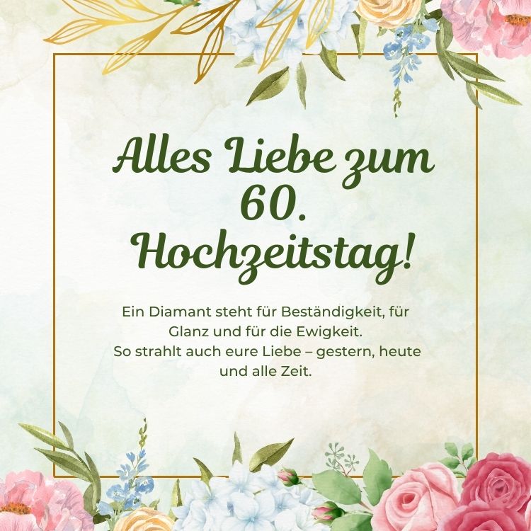 spruch zur diamantenen hochzeit kostenlose karten