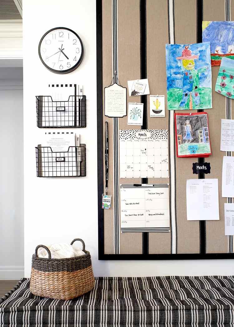 Home Office Organisation Wandgestaltung Pin Board selber machen