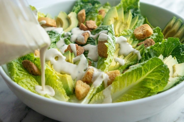 Kalorienarme Dressing für Salate Caesar Salatdressing gesund
