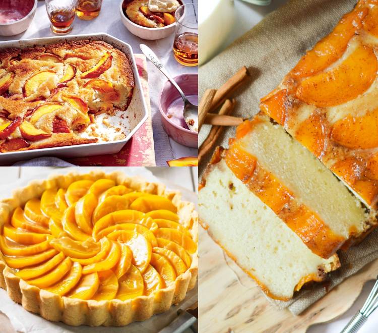 Pfirsich Rezepte für Blechkuchen und Tarte und Cobbler