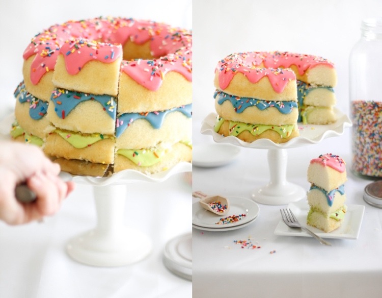 Torte in Donut-Form zubereiten Ideen für leckere Nachspeise