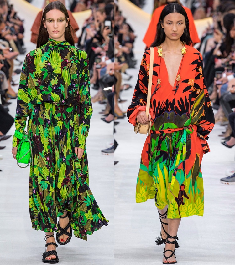 Valentino Frühjahr-Sommer 2020 Maxikleider im Tropen-Look