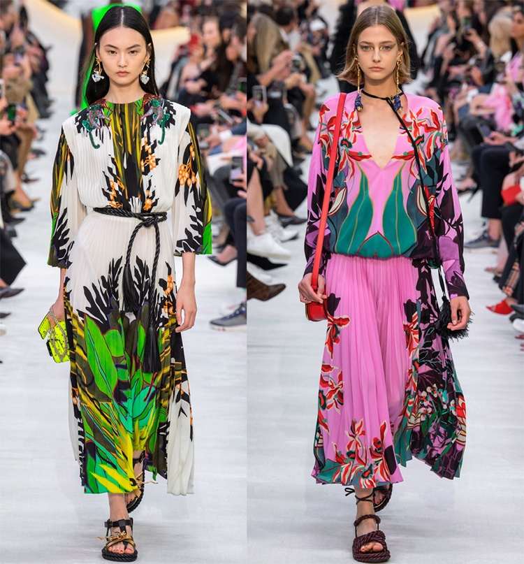Valentino spring-summer 2020 maxi dresses with pleats