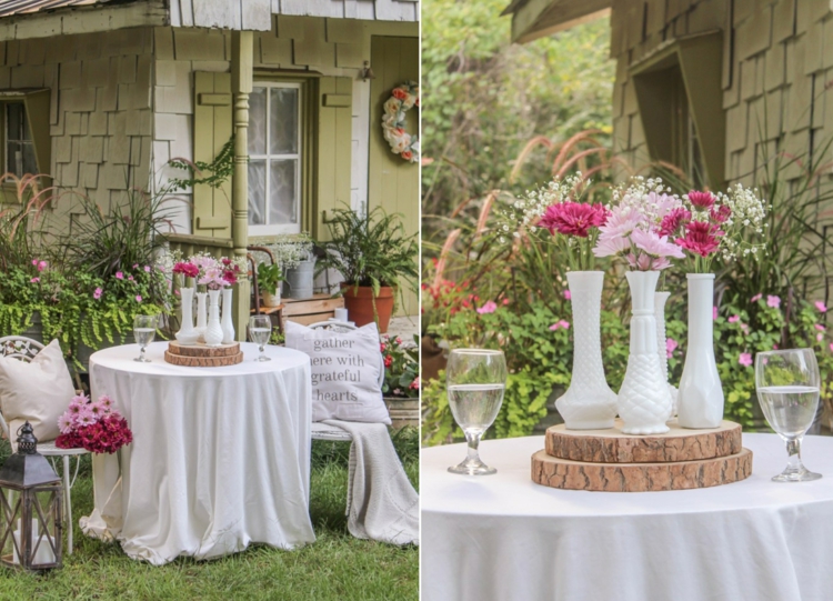 DIY Gartentisch Deko mit Blumen &amp; Pflanzen Genießen Sie