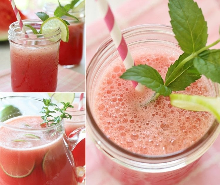 Wassermelone und Limette für Getränke im Sommer kombinieren