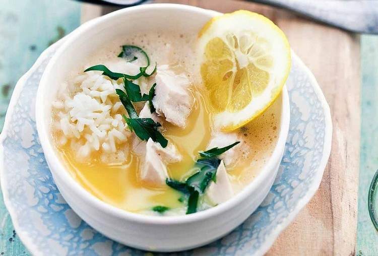 Greek Chicken Soup with Rice and Lemon Prepare Avgolemono Soup