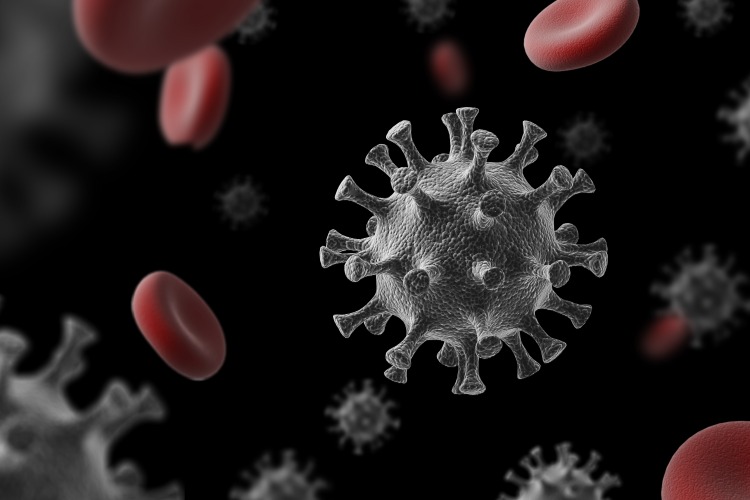 sich im blut mit roten blutkörperchen verbreitendes coronavirus