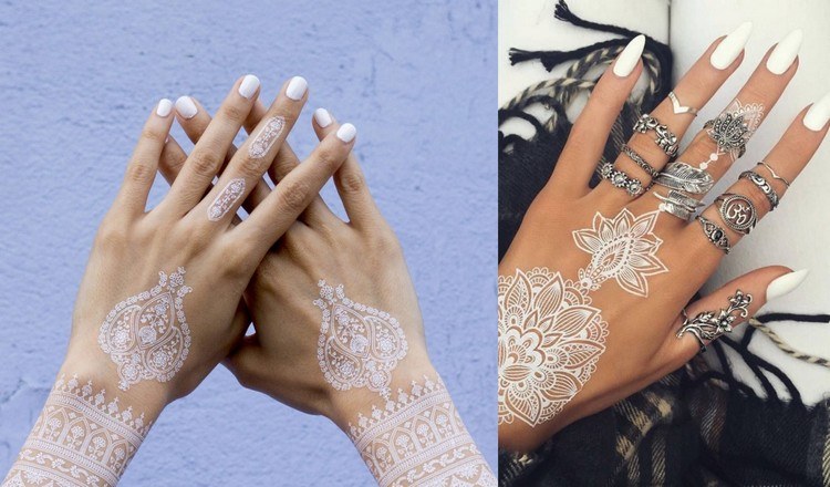 weiße Henna Tattoos