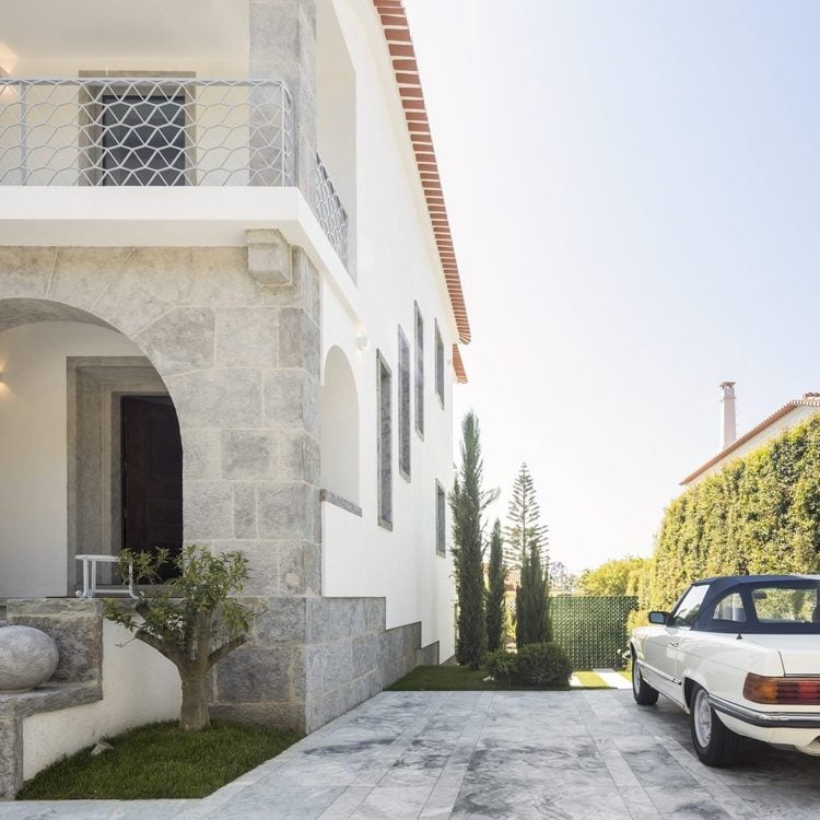 Alte Villa in Portugal wurde umgebaut Naturstein an der Fassade