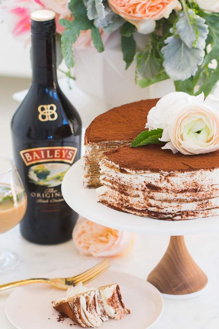 Baileys Schokotorte Rezept Torte aus Pfannkuchen mit Schokofüllung