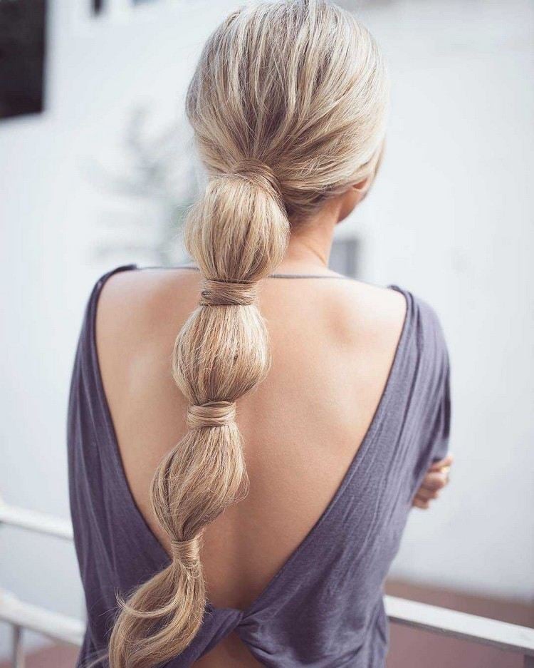 Bubble Braids Hairstyle Long hair style quick braids for summer