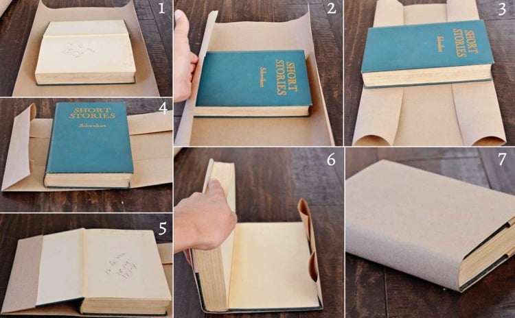 Buchumschlag selber machen - So schlägt man ein Buch mit Papier ein