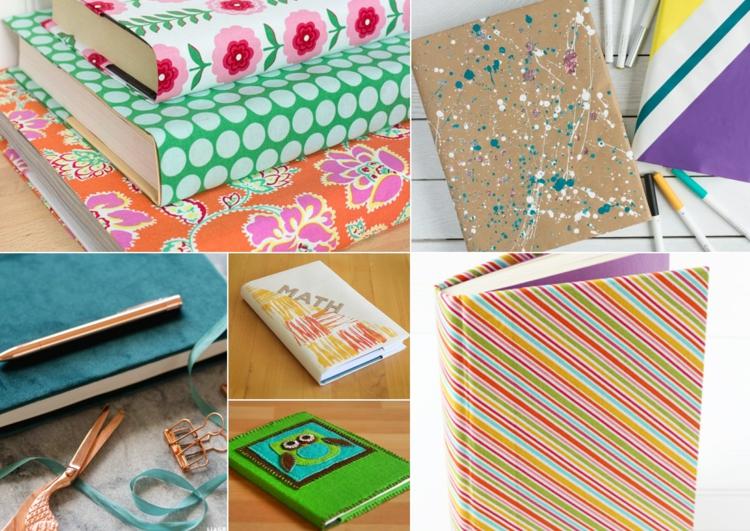Make a book cover yourself out of fabric or paper - simple instructions