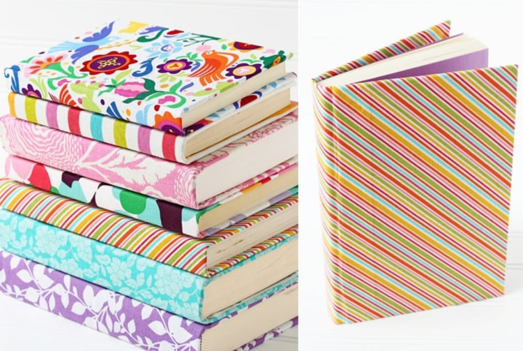 Make your own book cover out of fabric without sewing