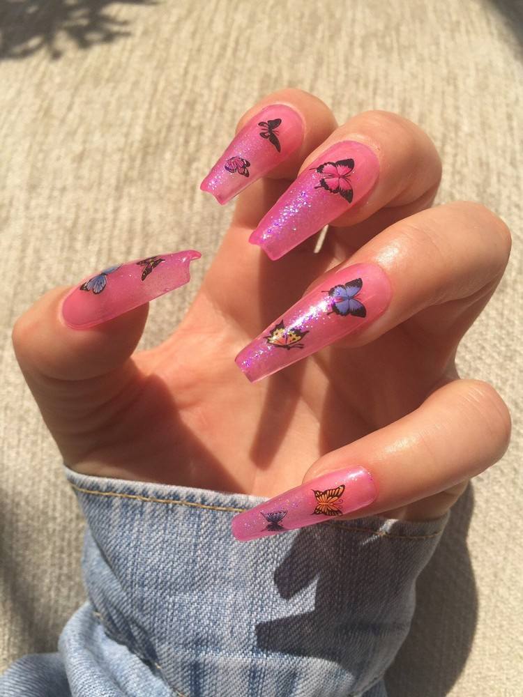 Butterfly Nails Trend Jelly Nails Acrylic Nails Summer 2020 Nail Designs
