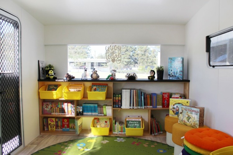 A brightly colored room at home encourages learning