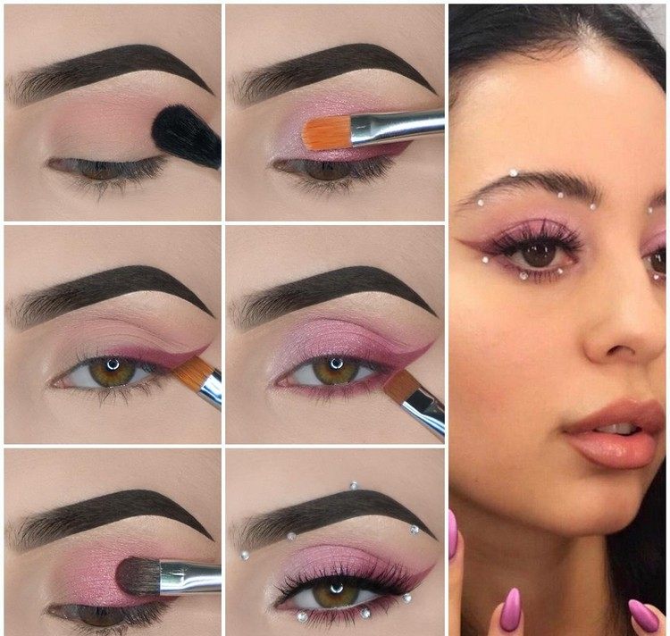 Euphoria Makeup Anleitung Augen Make-up Schritt für Schritt einfach