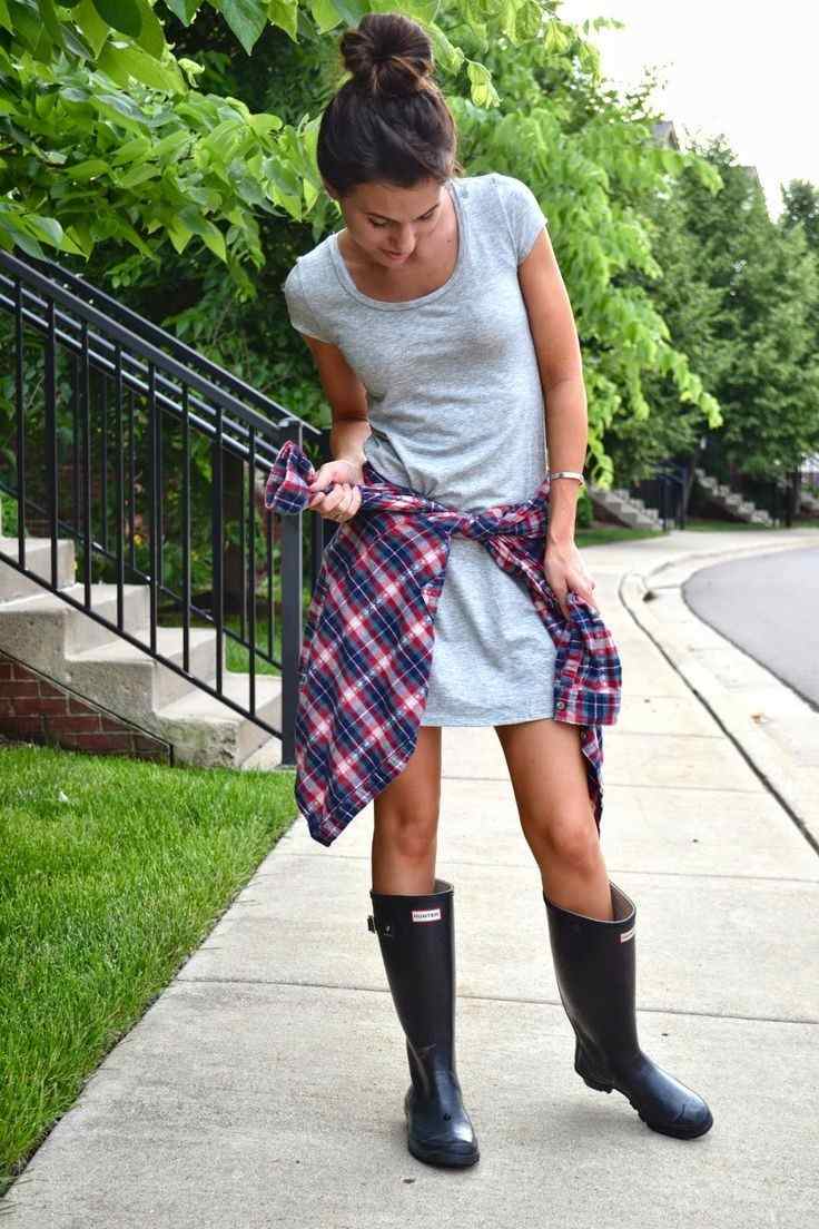 Wellington boots combine dress with shirt rain outfit summer ideas