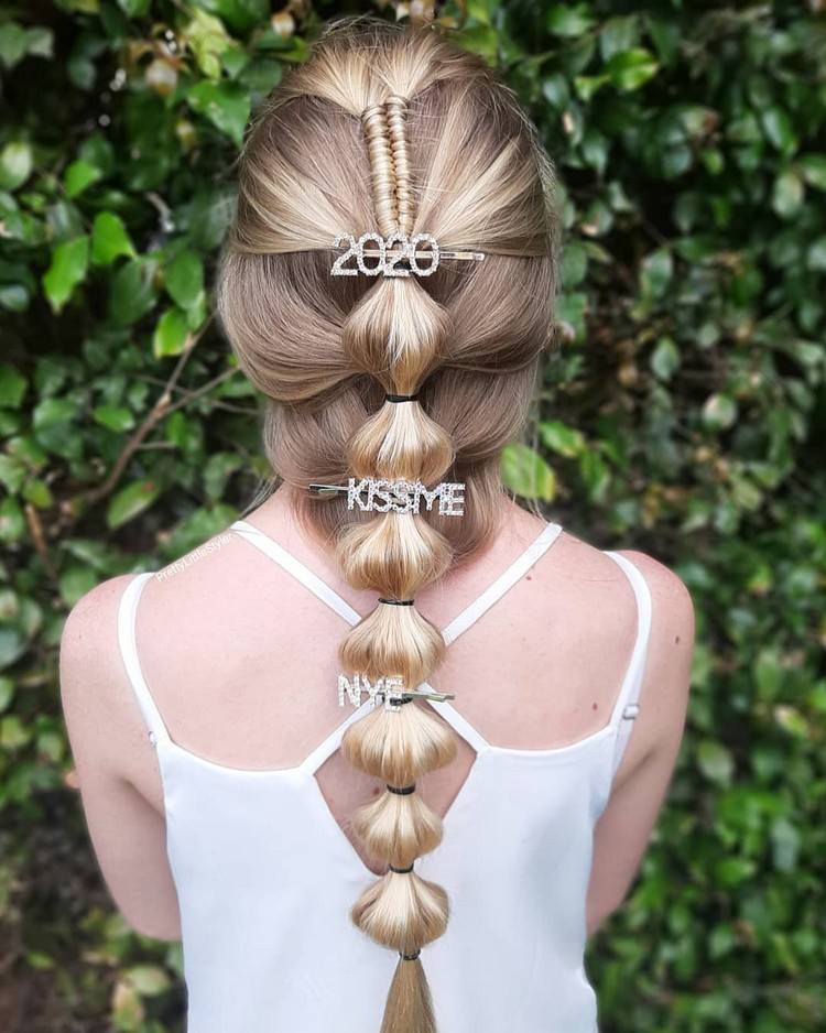 Hair Accessories Trends Hairstyles with Barrette for Long Hair Bubble Braids Braided Hairstyle