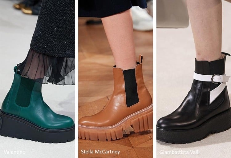 Autumn shoe trends for women Chelsea boots with wide soles