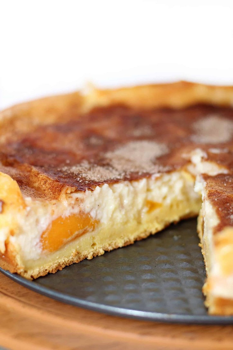 Käsekuchen mit Pfirsichen ohne Backen Peach Cobbler Rezept Varianten