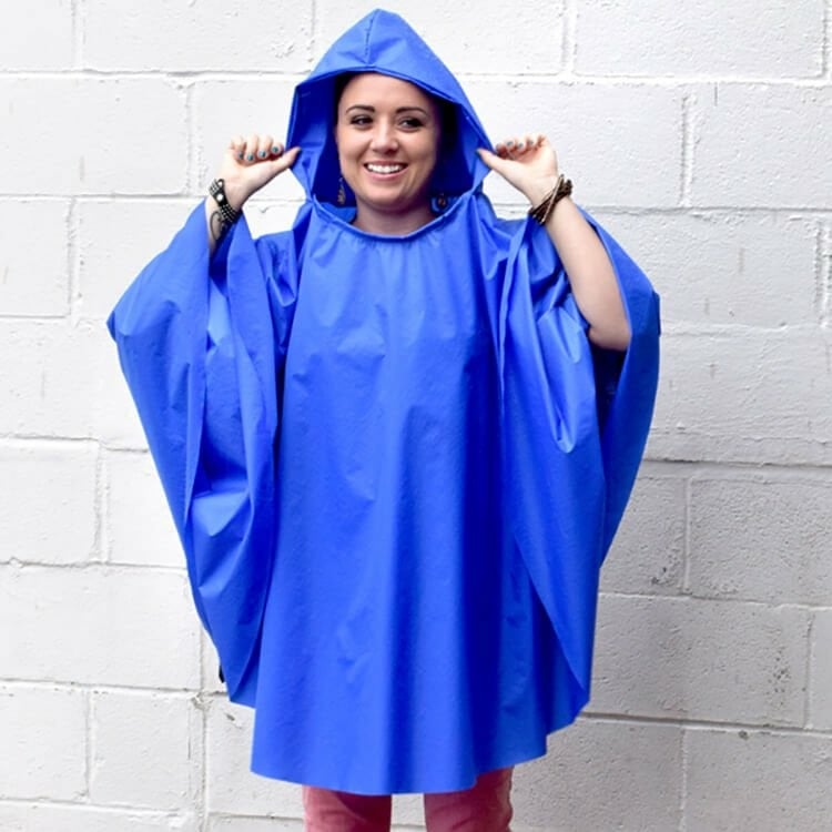 Comfortable hooded poncho when it rains