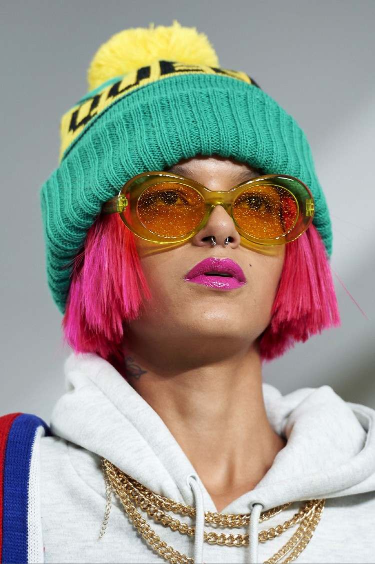 Neon Haarfarben-Trends Bob Frisur Haartrends Herbst 2020