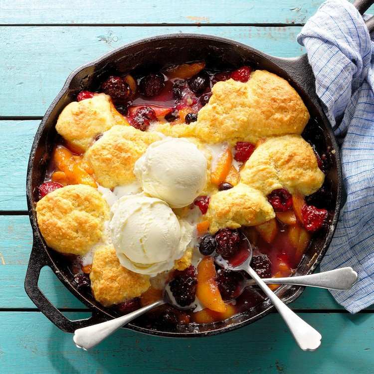 Peach Cobbler recipe peach casserole with fresh berries and ice cream summer desserts with fruits