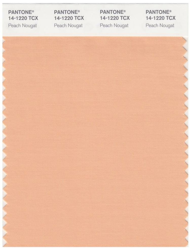 Peach nougat is a mix of pink, orange, brown and gray