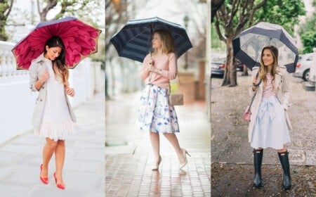 Regen Outfit Sommer Gummistiefel kombinieren Regenbekleidung Damen