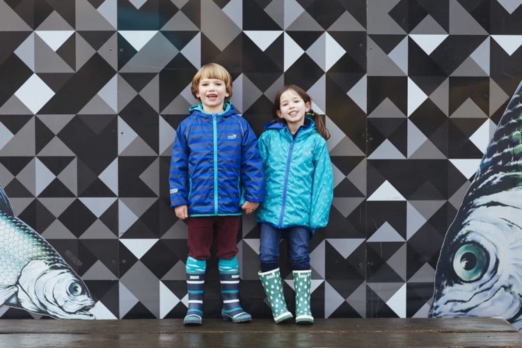 Rainwear for children, rain and wind jackets and boots