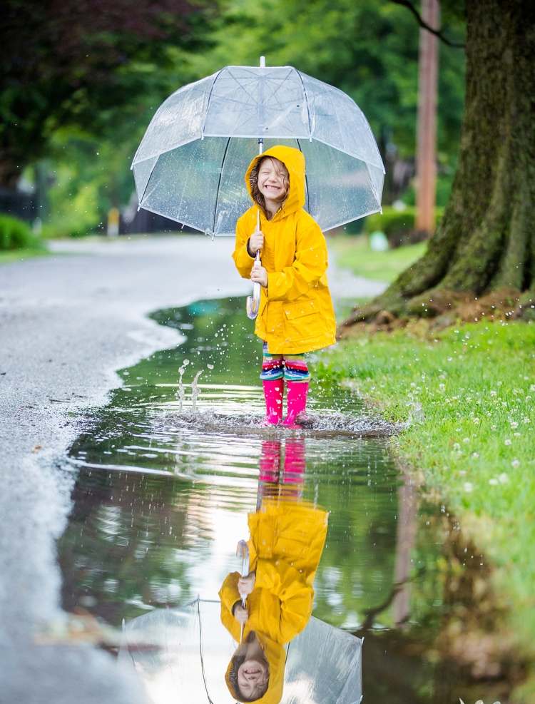 Regenbekleidung für Kinder Tipps was anziehen Regenmantel und Stiefel