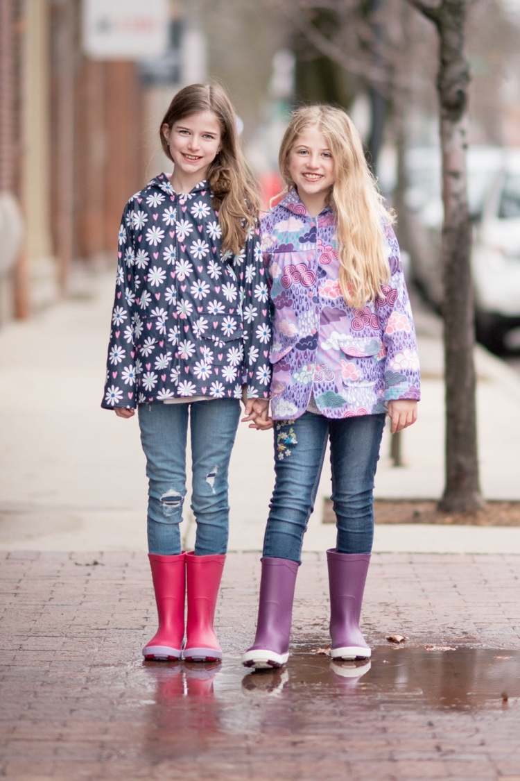 Rainwear for girls cute pink rubber boots and raincoat