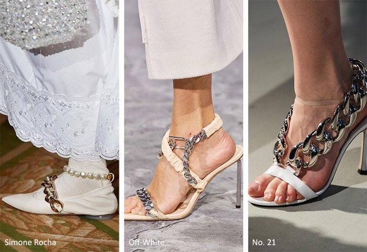 Shoe trends autumn and winter 2020 kitty heels with chains