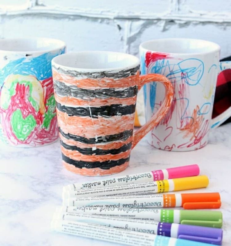 Tasse gestalten mit praktischen Porzellanstiften für die Kleinen