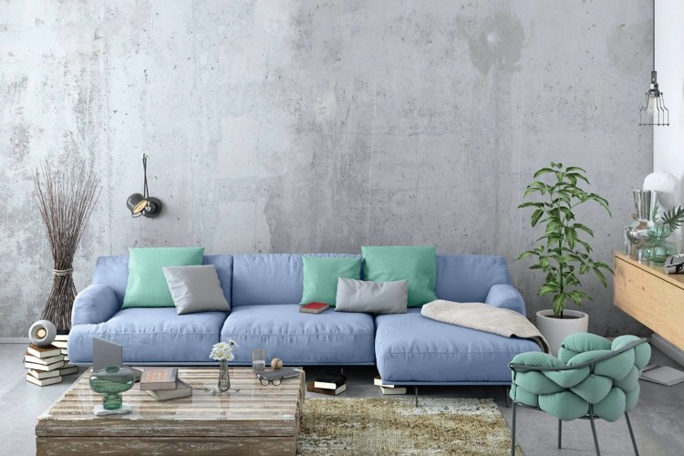 color mint goes wonderfully with gray and light blue
