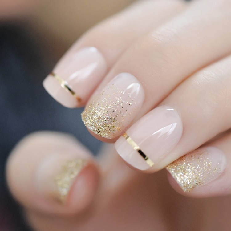 short gel nails paint glitter nail design elegant