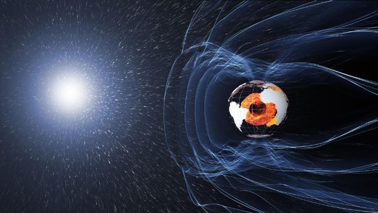 particle radiation from the sun's magnetic field as a protective shield