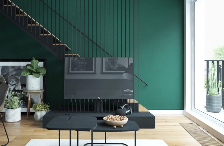 emerald green as a wall color comes into its own with black
