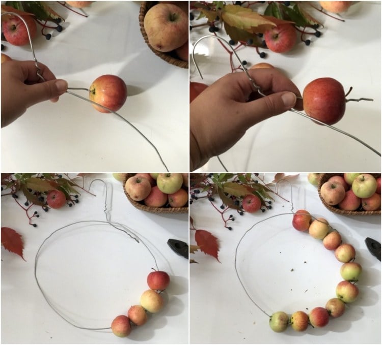 Make apple wreath yourself instructions