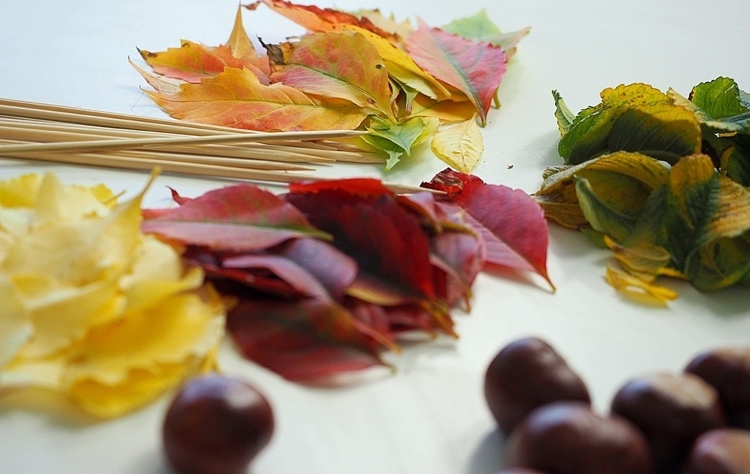 Basteln mit Laub und Kastanien für Kinder und Erwachsene