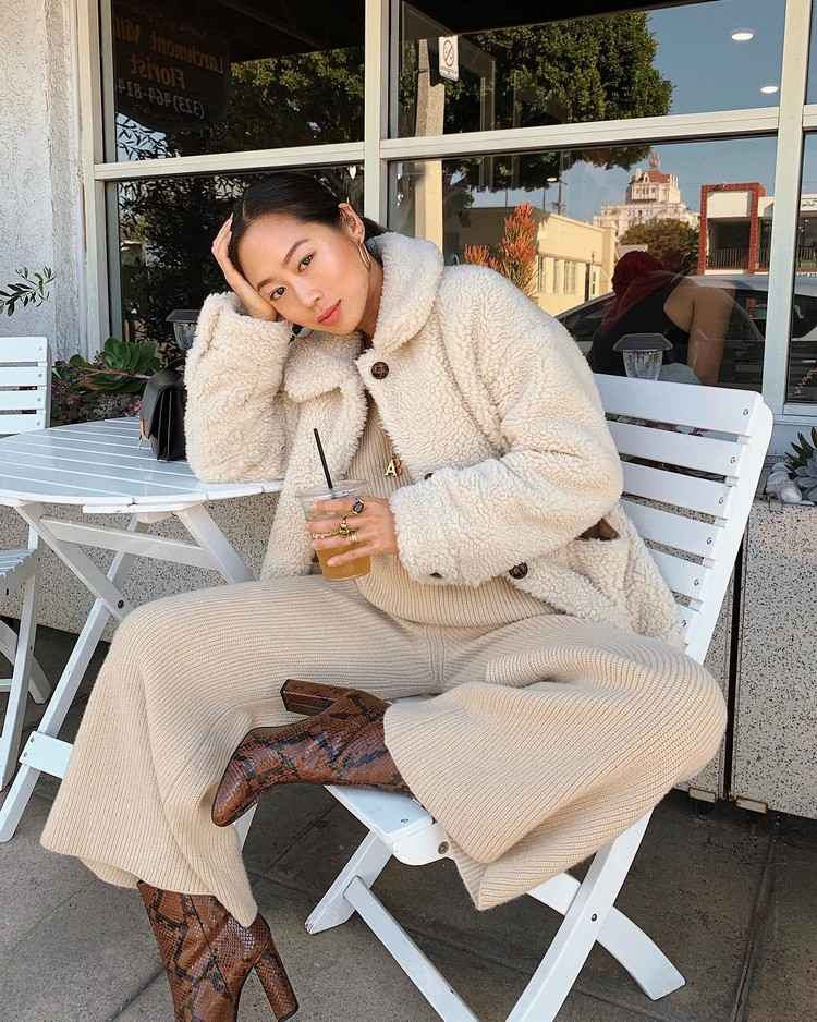 Cullotes combine teddy coat outfit ideas for fall