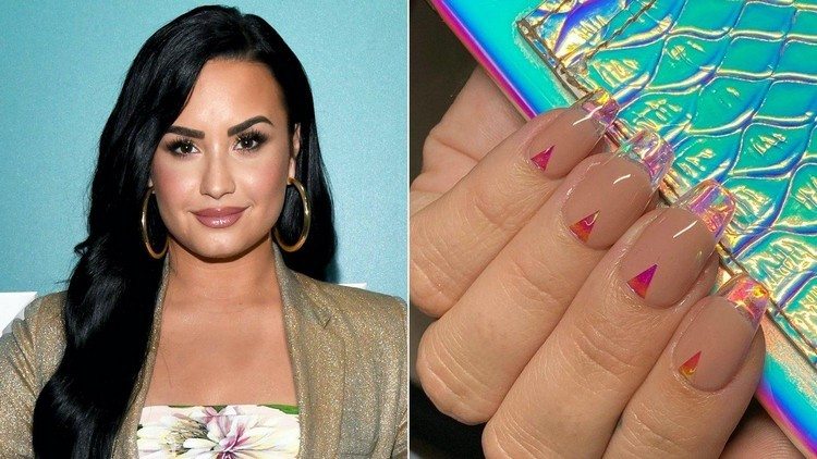 Demi Lovato nails Glass Nails Trend 2020