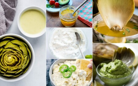 Dip für Artischocken mit Avocado, Senf, Datteln, vegan